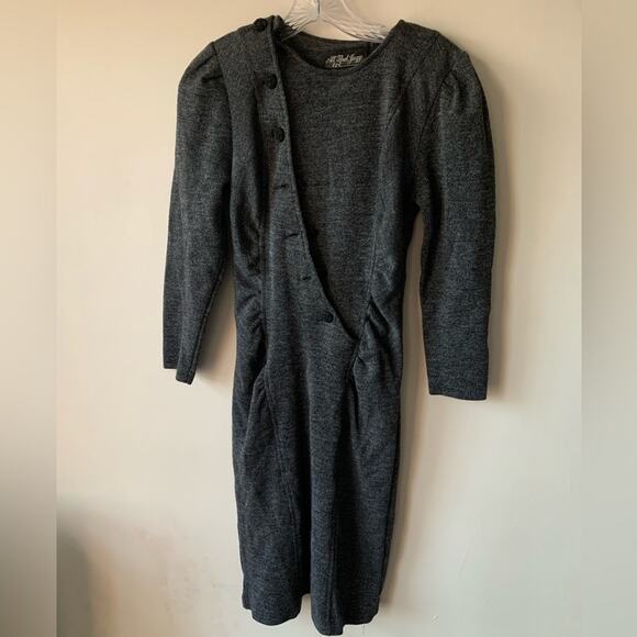 Vintage 1980s Ruched All That Jazz Fitted Dress Size 3/4 Made in USA - Picture 3 of 9